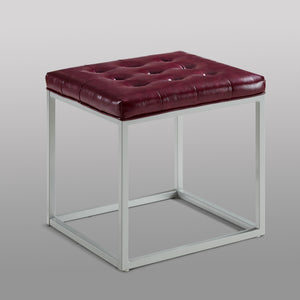 Homeroots 18" Purple Faux Leather And Gray Cube Ottoman Purple  487774