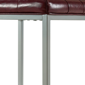 Homeroots 18" Purple Faux Leather And Gray Cube Ottoman Purple  487774