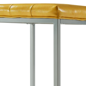 Homeroots 18" Yellow Faux Leather And Gray Cube Ottoman Yellow  487775