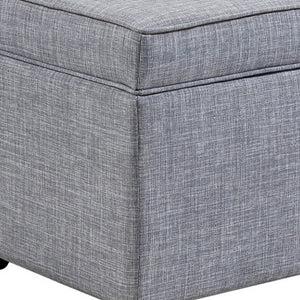 Homeroots 20" Light Heathered Gray Linen Storage Ottoman With Wheels Light Grey,Linen  487779