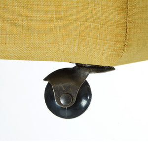 Homeroots 20" Yellow Linen And Black Rolling Striped Storage Yellow,Linen  487780