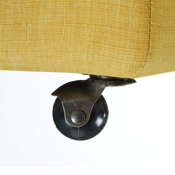 Homeroots 20" Yellow Linen And Black Rolling Striped Storage Yellow,Linen  487780