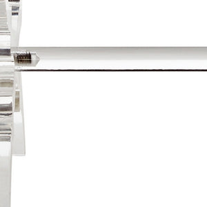 Homeroots 18" Gray Faux Fur And Clear Ottoman Grey,Faux Fur  487788