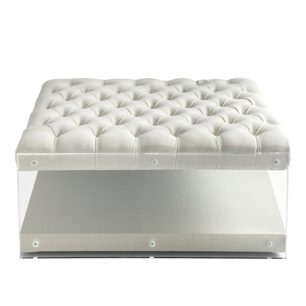 Homeroots 36" White Linen Storage Cream White,Linen  487793