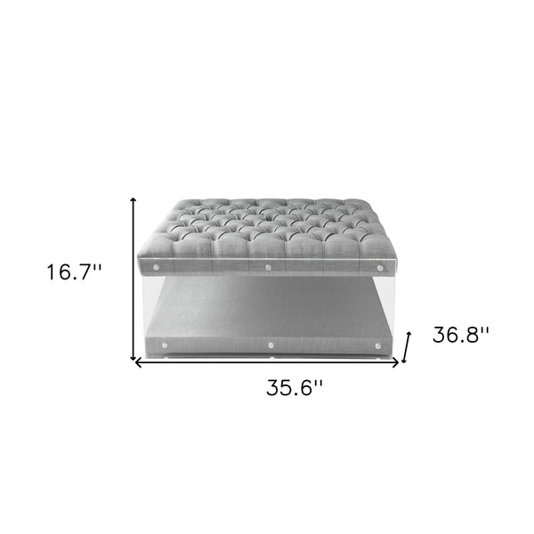 Homeroots 36" Light Gray Linen Storage Light Grey,Linen  487794