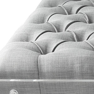 Homeroots 36" Light Gray Linen Storage Light Grey,Linen  487794