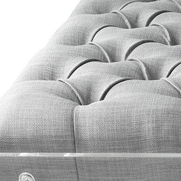 Homeroots 36" Light Gray Linen Storage Light Grey,Linen  487794