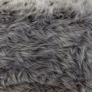 Homeroots 19" Gray Faux Fur And Clear Ottoman Grey  487795