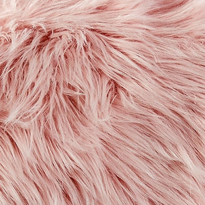 Homeroots 19" Rose Faux Fur And Clear Ottoman Rose  487796