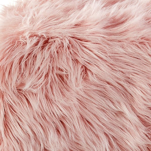 Homeroots 19" Rose Faux Fur And Clear Ottoman Rose  487796