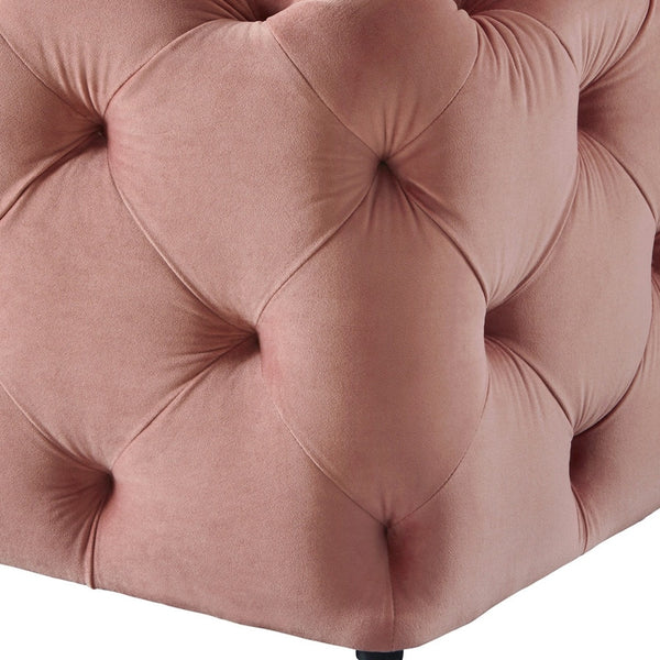 Homeroots 20" Blush Velvet Cube Ottoman Blush,Velvet  487803