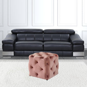 Homeroots 20" Blush Velvet Cube Ottoman Blush,Velvet  487803