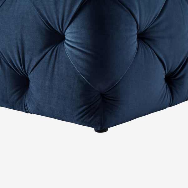 Homeroots 20" Navy Blue Velvet Cube Ottoman Navy,Velvet  487805