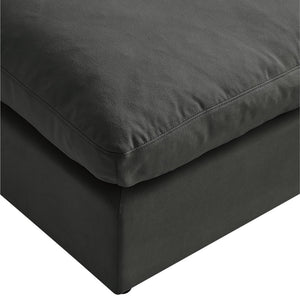Homeroots 36" Charcoal Linen And Black Ottoman Charcoal  487812