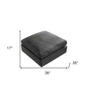 Homeroots 36" Charcoal Linen And Black Ottoman Charcoal  487812