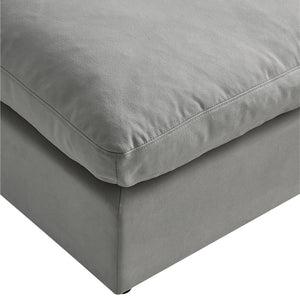 Homeroots 36" Gray Linen And Black Ottoman Grey  487814