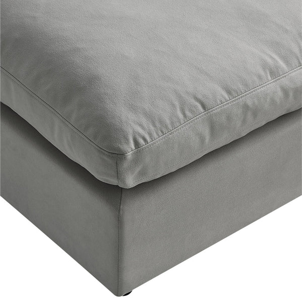 Homeroots 36" Gray Linen And Black Ottoman Grey  487814