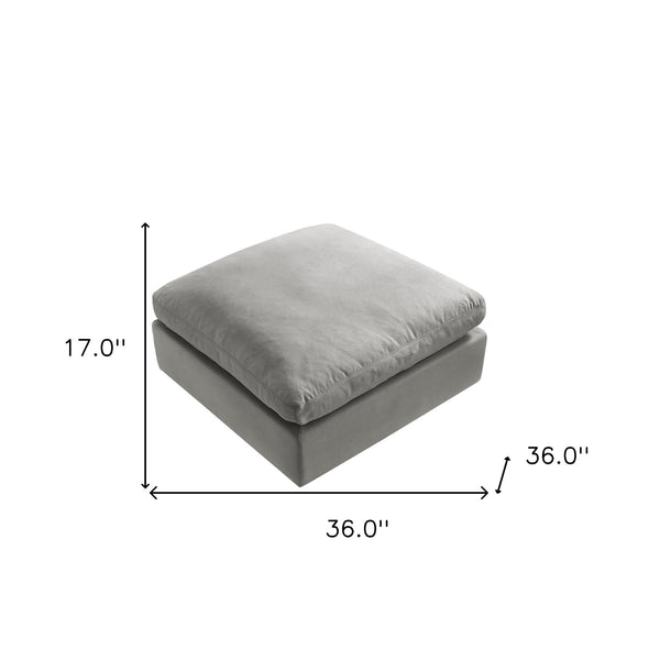Homeroots 36" Gray Linen And Black Ottoman Grey  487814