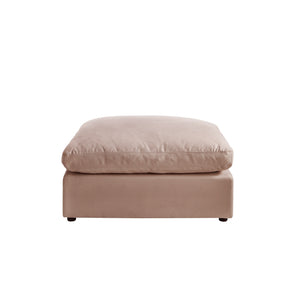 Homeroots 36" Pink Linen And Black Ottoman Pink  487816