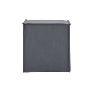 Homeroots 18" Gray Linen Floral Ottoman Dark Grey  487818