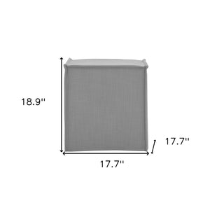 Homeroots 18" Light Gray Linen Floral Ottoman Light Grey  487820