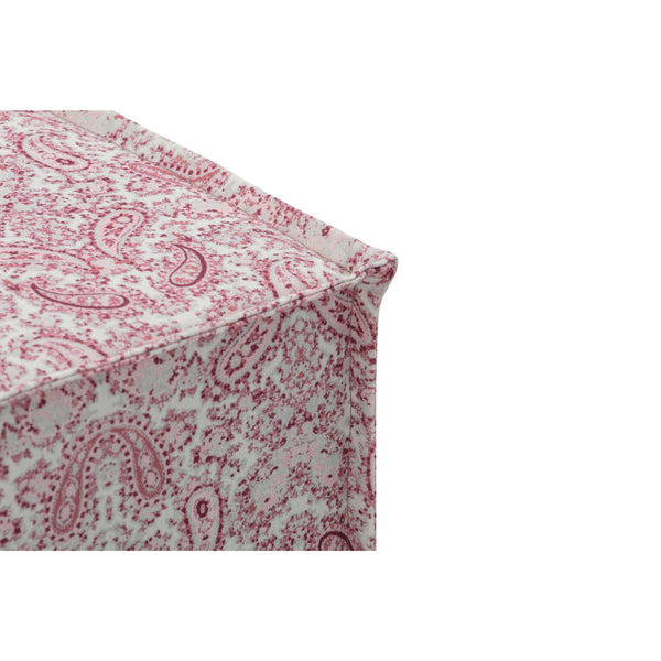 Homeroots 18" Red Linen Floral Ottoman Paisley Red  487823