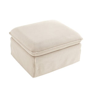 Homeroots 27" Beige Linen Ottoman Beige  487825