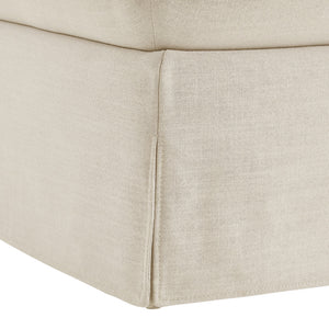 Homeroots 27" Beige Linen Ottoman Beige  487825