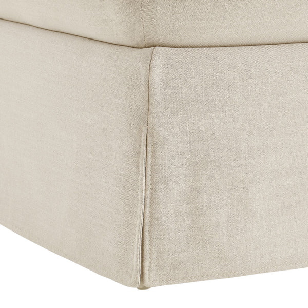 Homeroots 27" Beige Linen Ottoman Beige  487825
