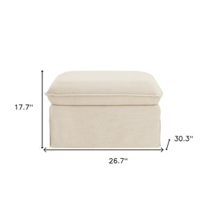 Homeroots 27" Beige Linen Ottoman Beige  487825