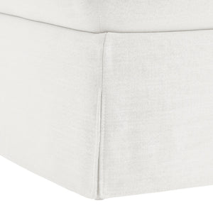 Homeroots 27" White Linen Ottoman Pure White  487828