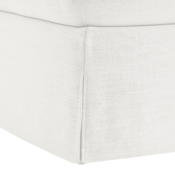 Homeroots 27" White Linen Ottoman Pure White  487828