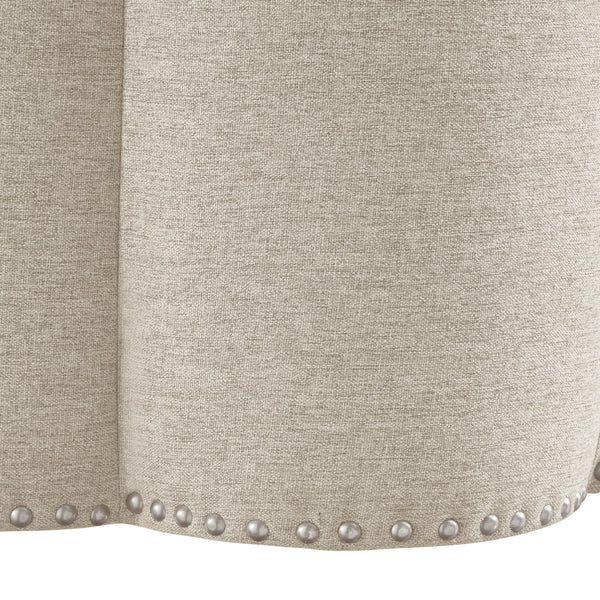 Homeroots 25" Beige Linen Specialty Ottoman Light Beige  487838