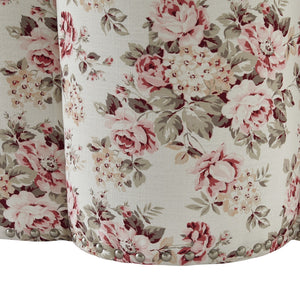 Homeroots 25" Ivory Linen Specialty Ottoman Cluster Red  487839