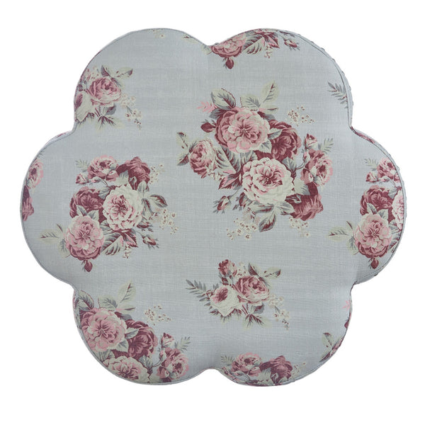 Homeroots 25" Pink Linen Specialty Ottoman Manor Floral  487843