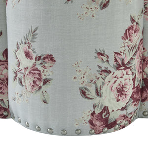 Homeroots 25" Pink Linen Specialty Ottoman Manor Floral  487843