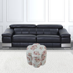 Homeroots 25" Pink Linen Specialty Ottoman Manor Floral  487843