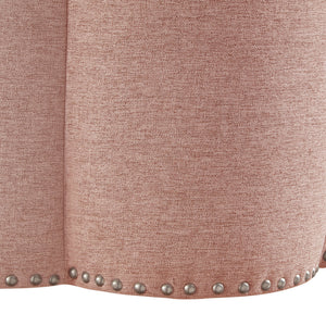 Homeroots 25" Pink Linen Specialty Ottoman Pink  487844