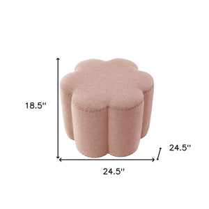 Homeroots 25" Pink Linen Specialty Ottoman Pink  487844