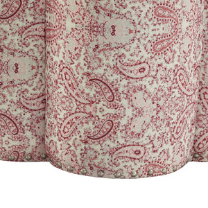 Homeroots 25" Red Linen Specialty Ottoman Paisley Red  487845
