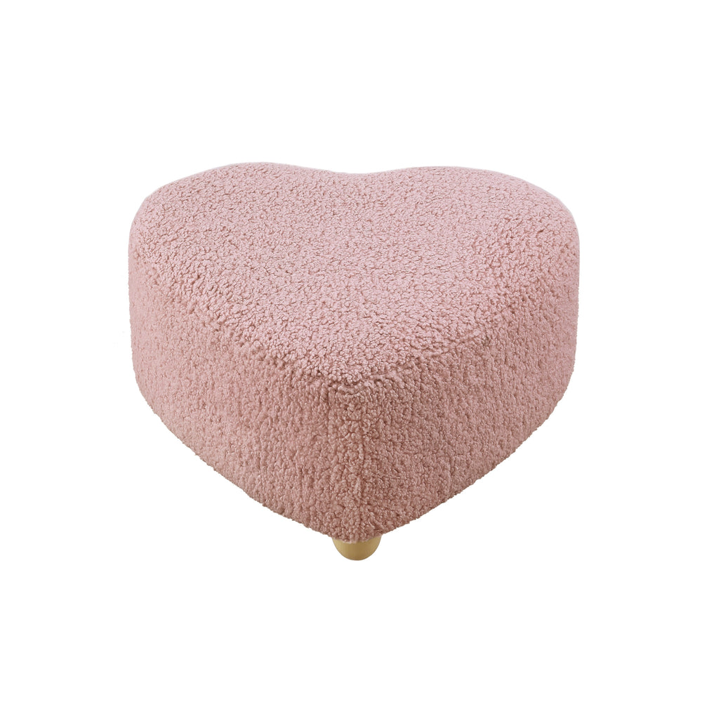 Homeroots 25" Blush Wool And Brown Specialty Ottoman Blush  487851