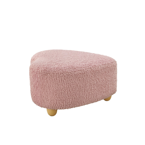 Homeroots 25" Blush Wool And Brown Specialty Ottoman Blush  487851