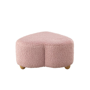 Homeroots 25" Blush Wool And Brown Specialty Ottoman Blush  487851