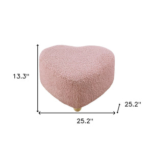 Homeroots 25" Blush Wool And Brown Specialty Ottoman Blush  487851