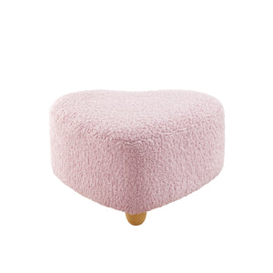 Homeroots 25" Pink Sherpa And Brown Specialty Ottoman Lavender  487852