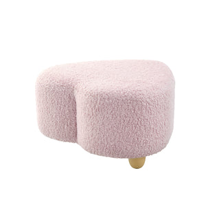 Homeroots 25" Pink Sherpa And Brown Specialty Ottoman Lavender  487852