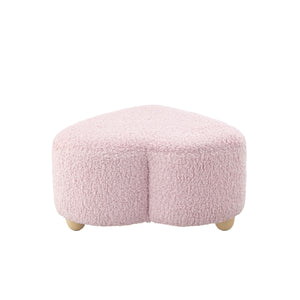 Homeroots 25" Pink Sherpa And Brown Specialty Ottoman Lavender  487852