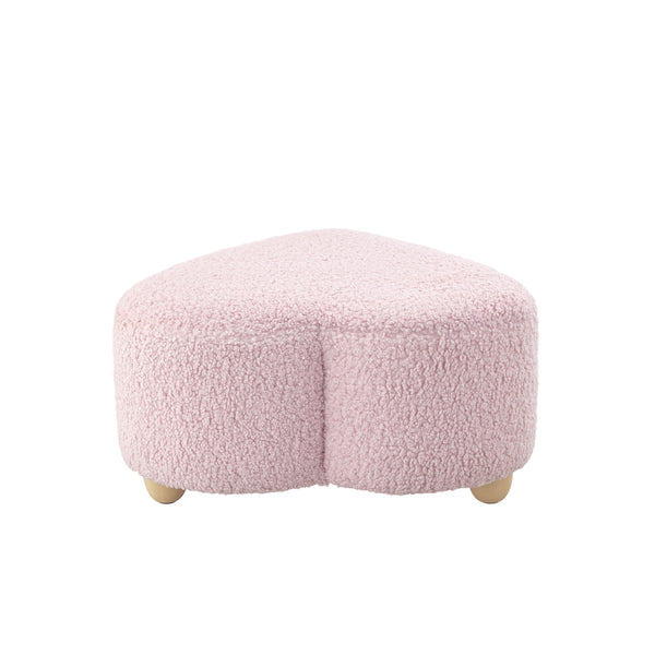 Homeroots 25" Pink Sherpa And Brown Specialty Ottoman Lavender  487852