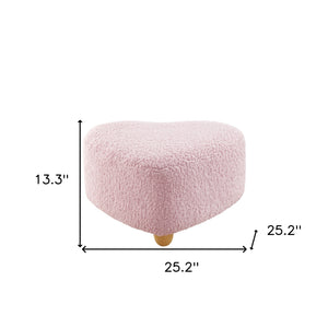 Homeroots 25" Pink Sherpa And Brown Specialty Ottoman Lavender  487852