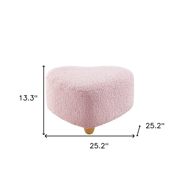 Homeroots 25" Pink Sherpa And Brown Specialty Ottoman Lavender  487852